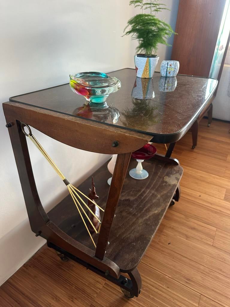 Midcentury Franse serveerwagen 1950, cocktail chart, Ophalen of Verzenden