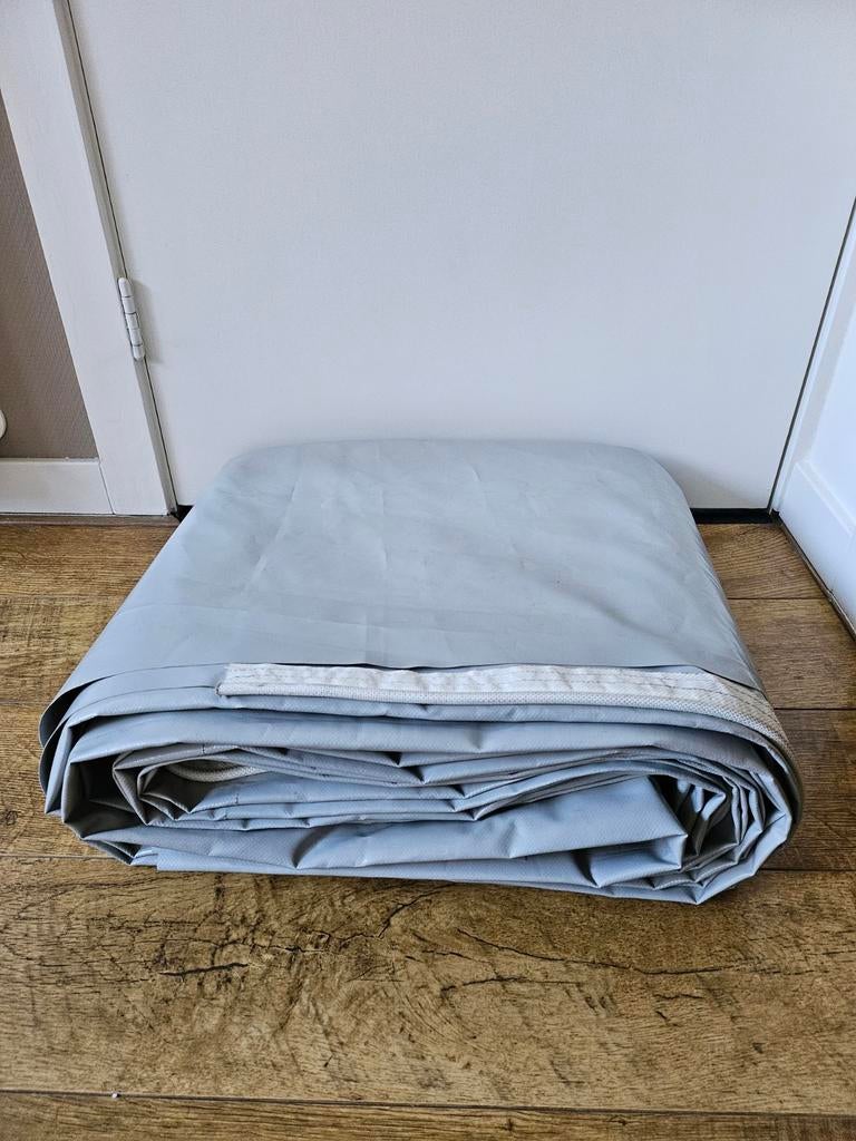 Caravan grondzeil grijs met pees - 6,5 m x 3,60 m, Caravans en Kamperen, Caravan accessoires, Ophalen, Zo goed als nieuw