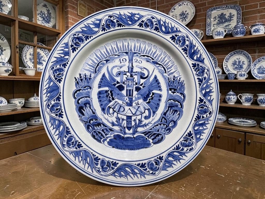Delfts blauw bord (34cm) – De Porceleyne Fles (1920), Antiek en Kunst, Ophalen of Verzenden