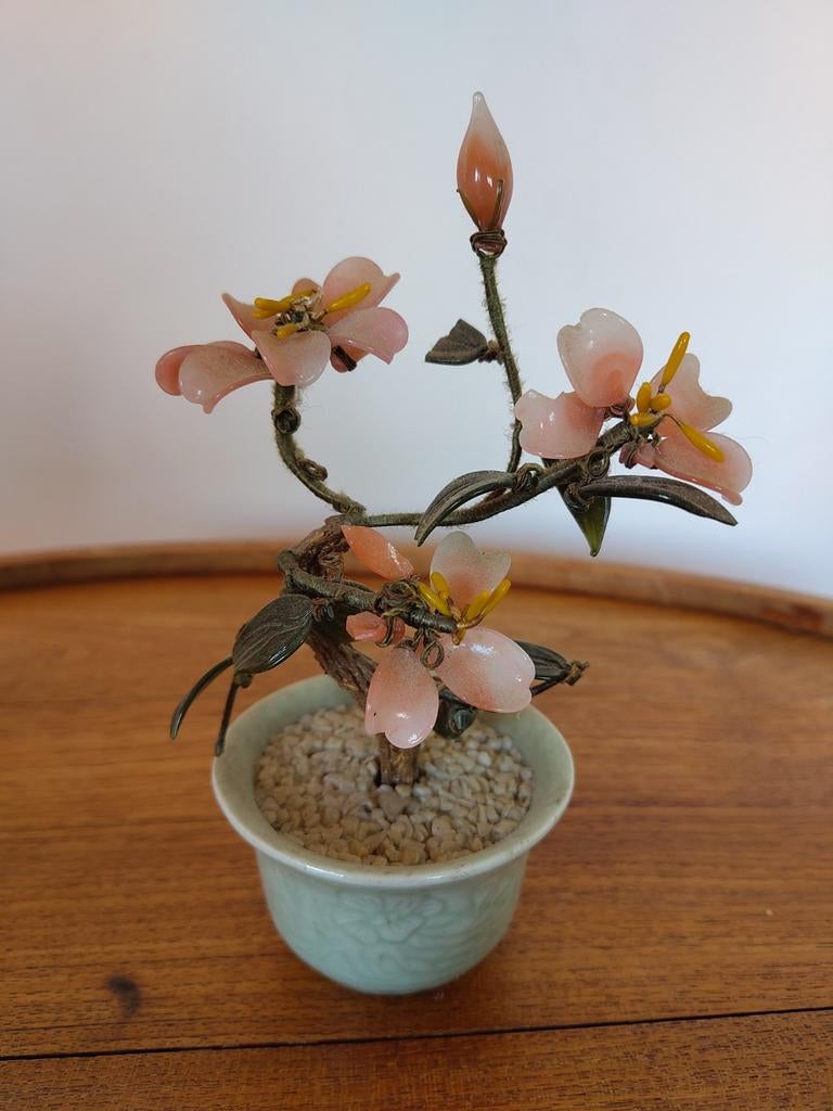 Vintage glazen bonsai boompjes, Ophalen