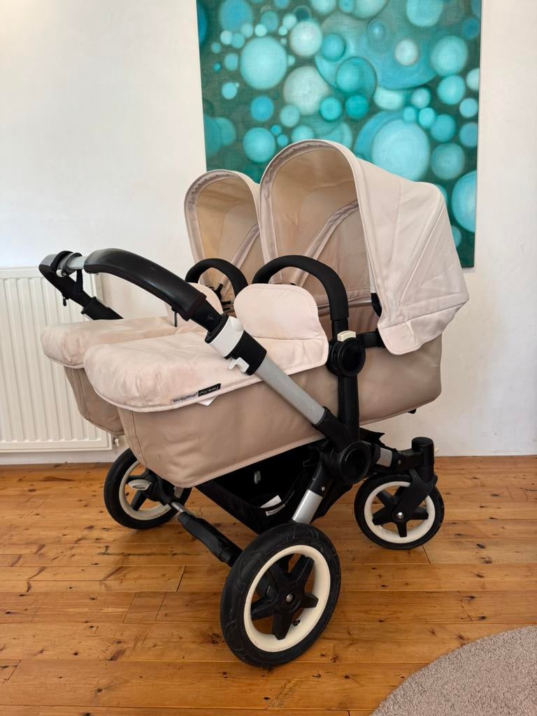 Bugaboo donkey twin, Kinderen en Baby's, Kinderwagens en Combinaties, Gebruikt, Bugaboo, Verstelbare duwstang, Ophalen