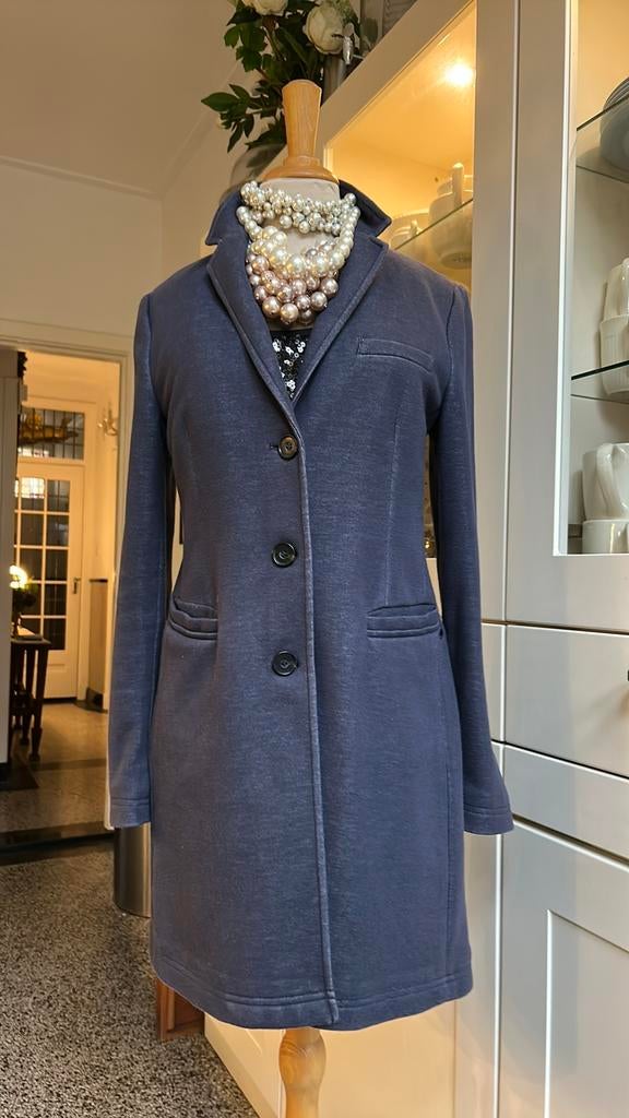 OPUS denimblauw tricot jas in maat S. Nieuwstaat, Ophalen of Verzenden, Zo goed als nieuw, Maat 36 (S), Blauw