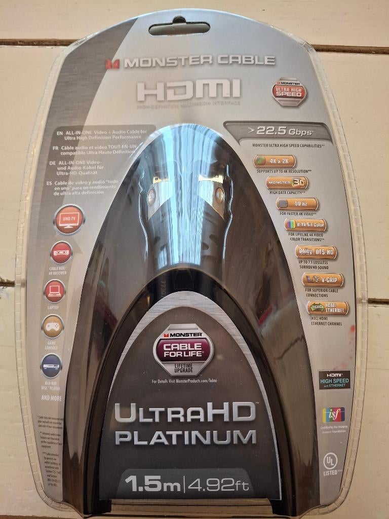 Monster cable HDMI, Ophalen, Nieuw, Minder dan 2 meter, HDMI-kabel