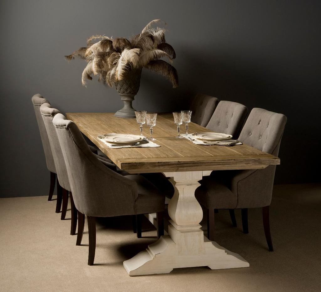 10% KORTING NIEUW Klooster Eettafel Amanda Gratis Bezorging, Landelijke eetkamertafel eettafel tafel kloostertafel wit, Vijf personen of meer