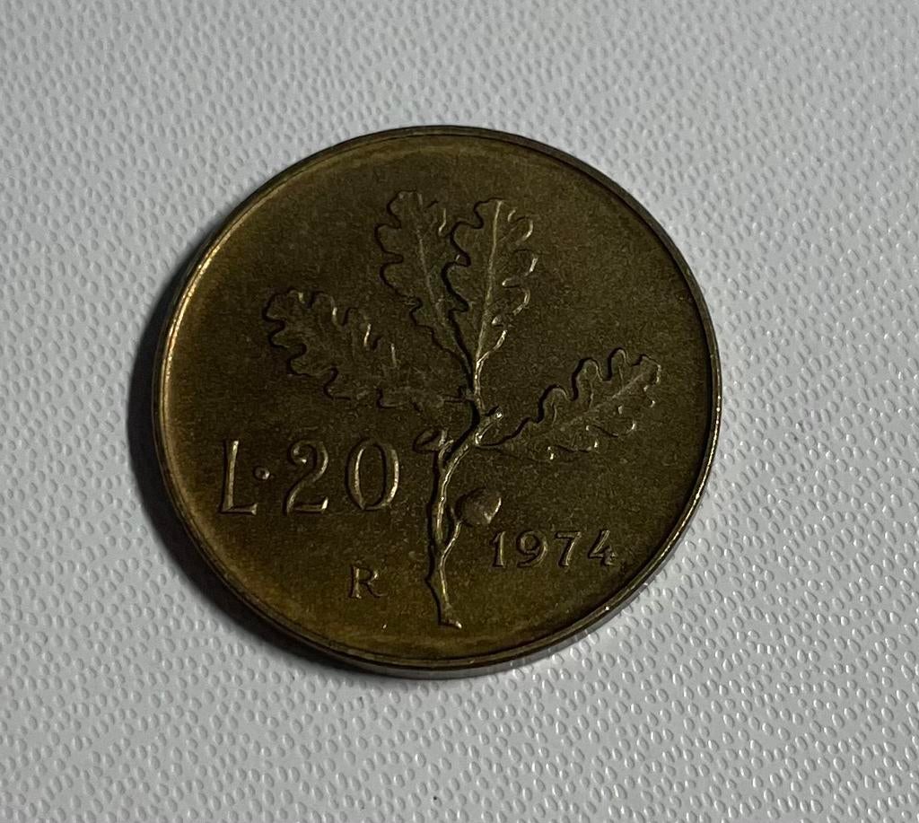 20 lire Italië 1974, Ophalen of Verzenden