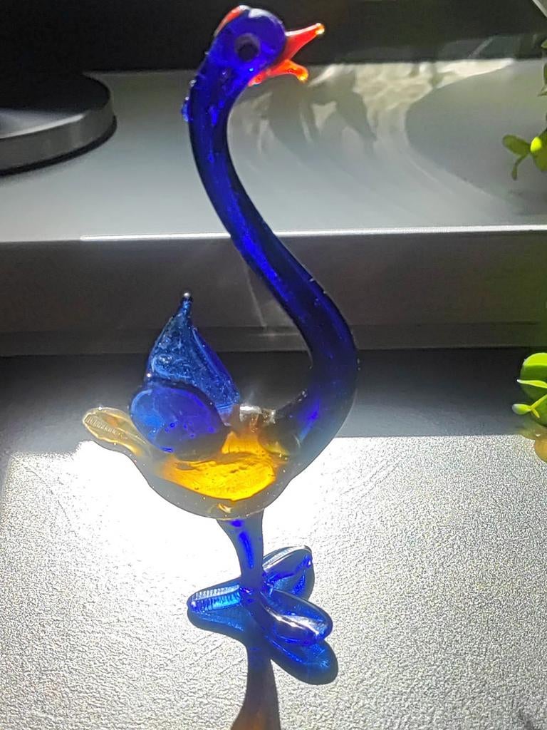 Murano glazen zwaan - 15 cm - Nieuwstaat, Antiek en Kunst, Antiek | Glas en Kristal, Ophalen of Verzenden