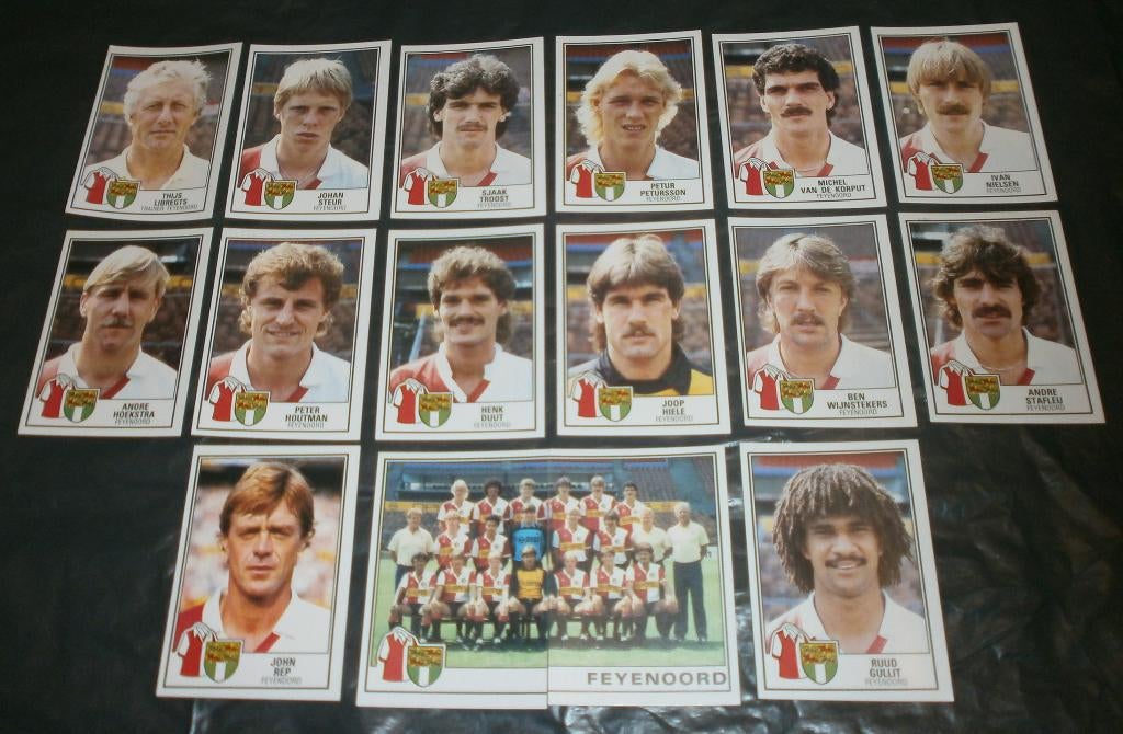 Panini VOETBAL 85 : 16 FEYENOORD plaatjes (met RUUD GULLIT), Verzenden, Zo goed als nieuw, Feyenoord, Poster, Plaatje of Sticker