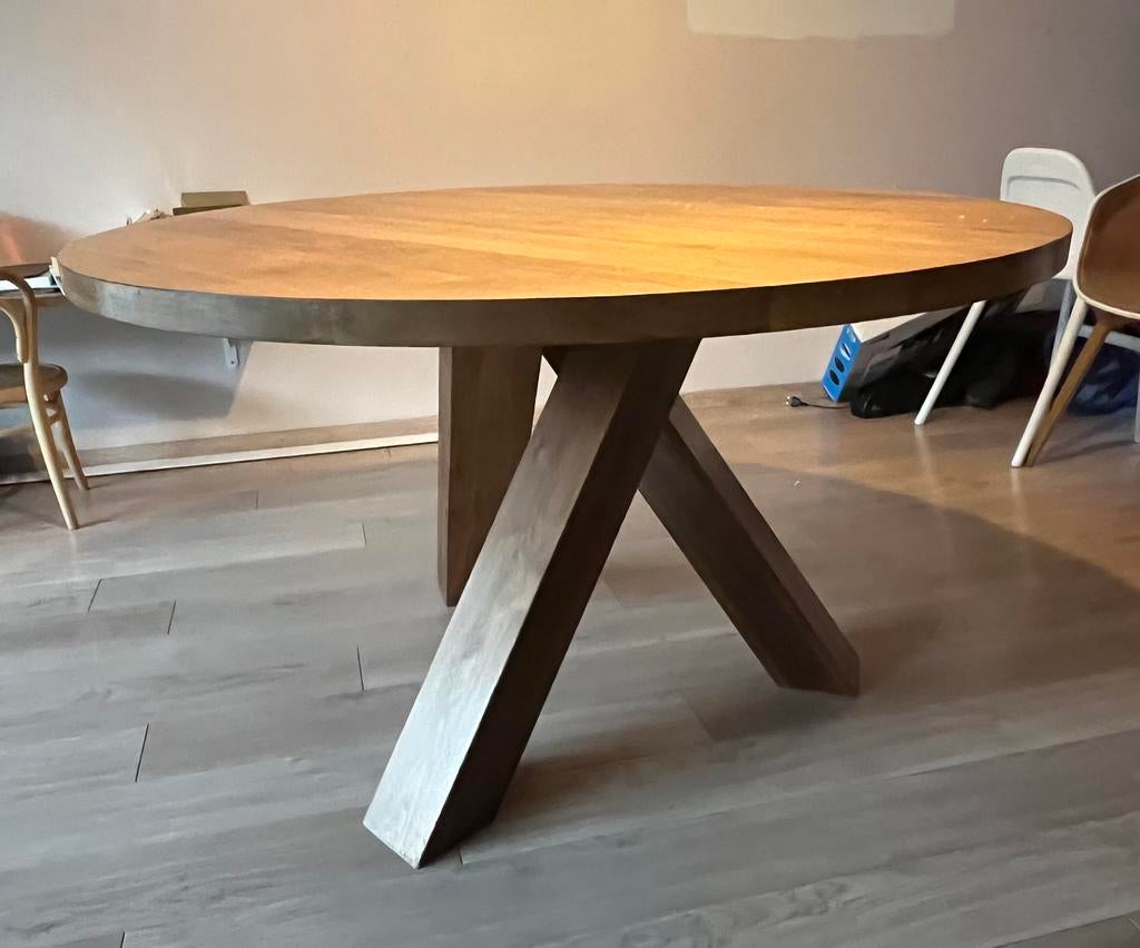 Ronde eettafel 130cm, Huis en Inrichting, Tafels | Eettafels, Ophalen, Gebruikt, Rond, Vijf personen of meer