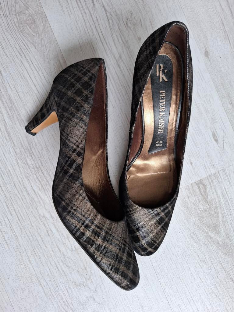 Peter Kaiser Pumps - Geruit Patroon maat 6 1/2, Peter Kaiser, Pumps, Bruin, Ophalen of Verzenden