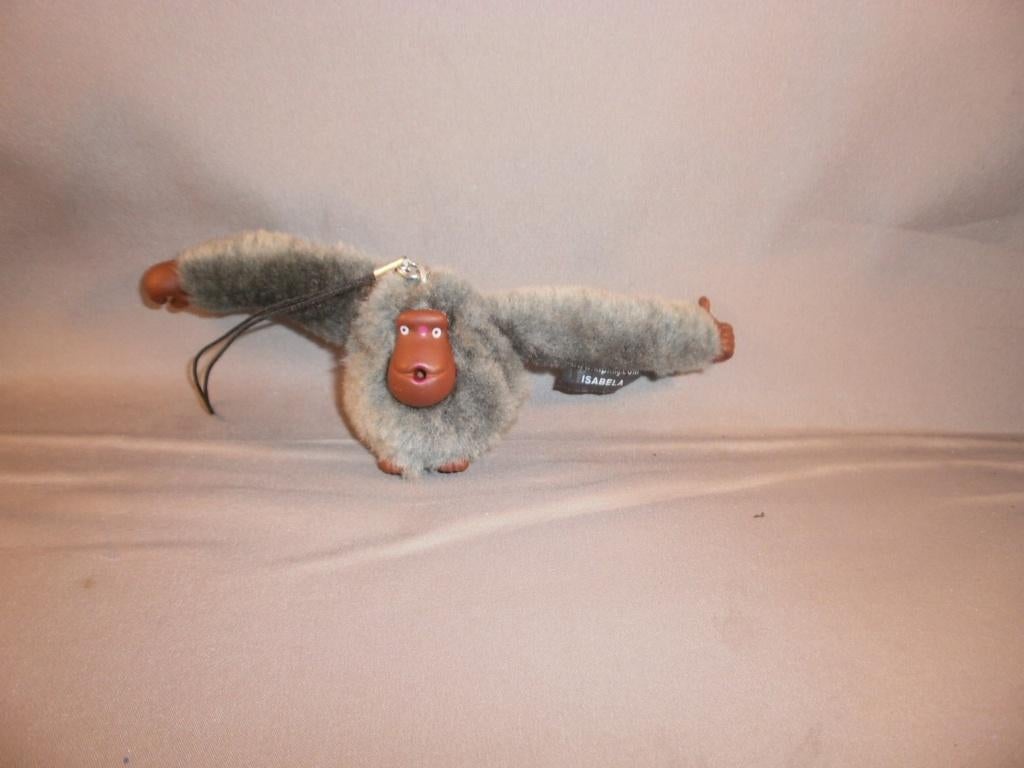 kipling aap Isabela donker grijs bruin 15x5 cm velours en, Ophalen of Verzenden, Zo goed als nieuw, Overige typen