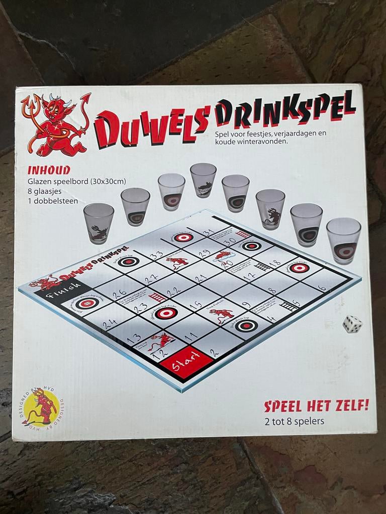 Duivels Drinkspel - Compleet Gezelschapsspel met Glazen, Vijf spelers of meer, Ophalen of Verzenden, Nieuw