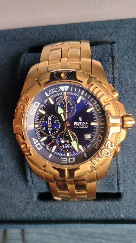 Festina Chrono Bike Alarm Herenhorloge 161119 Goudkleurig, Verzenden