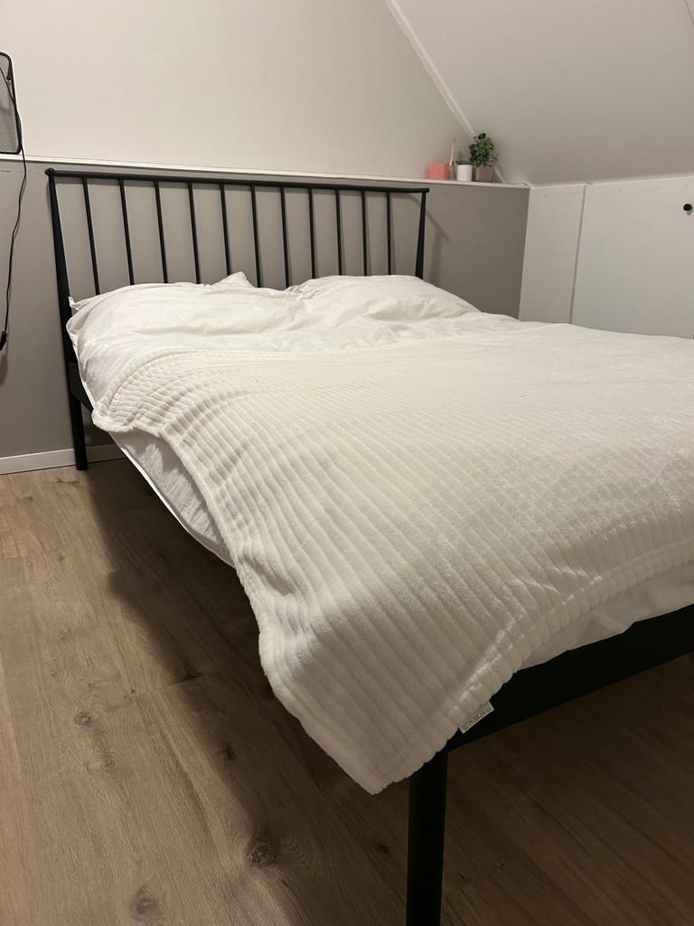 JYSK Abildro bed, Ophalen, Wit, Tweepersoons, 140 cm