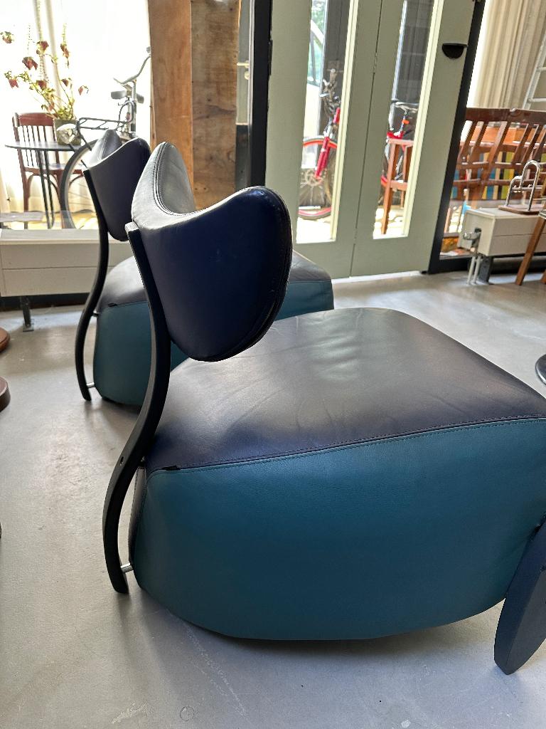 Vintage design Deense fauteuils, Skalma leren stoelen, Ophalen, Gebruikt, -, -