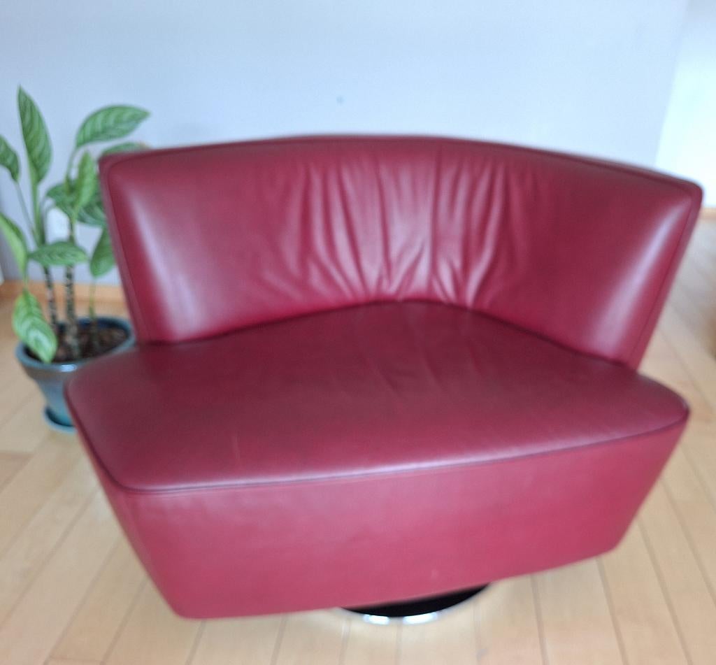 Leren design fauteuil: Walter Knoll, model Drift (draaibaar), Ophalen, Modern design, Minder dan 75 cm, Hoekbank