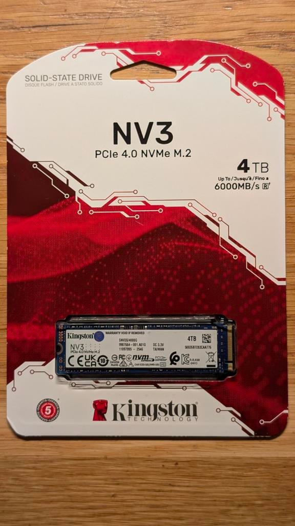 Nieuw Gesealed KINGSTON 4TB NV3 M.2 NVMe, Computers en Software, Harde schijven, Intern, Kingston Technology, Nieuw, Ophalen of Verzenden