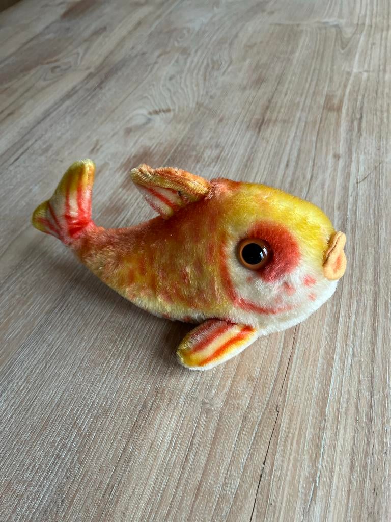 Steiff Vis met Knoop in Oor - Jaren '70 - 26 cm, Ophalen of Verzenden, Gebruikt, Overige soorten, Overige typen