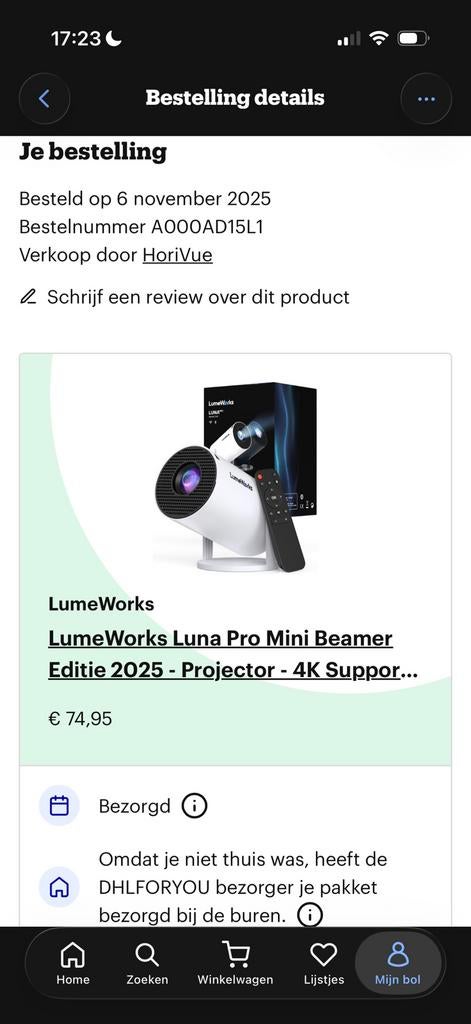 LumeWorks Luna Pro Mini Beamer, Ophalen of Verzenden, Nieuw, LED, Ultra HD (4K)