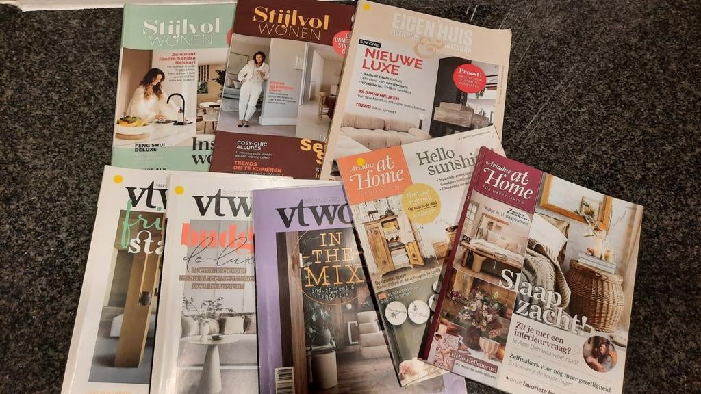 8 woonbladen: Ariadne at Home, VT Wonen en meer, Boeken, Tijdschriften en Kranten, Gelezen, Overige typen, Ophalen of Verzenden