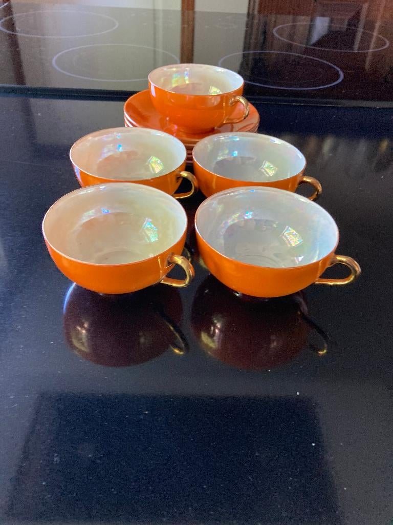 Dai Nichi Hon | Dai Nippon | 1912 | 5 kop schotels | verguld, Antiek en Kunst, Antiek | Porselein, Ophalen of Verzenden