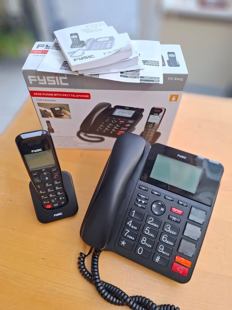 Fysic FX-8035 Senioren Telefoon met DECT Handset, Ophalen of Verzenden, Zo goed als nieuw, 2 handsets