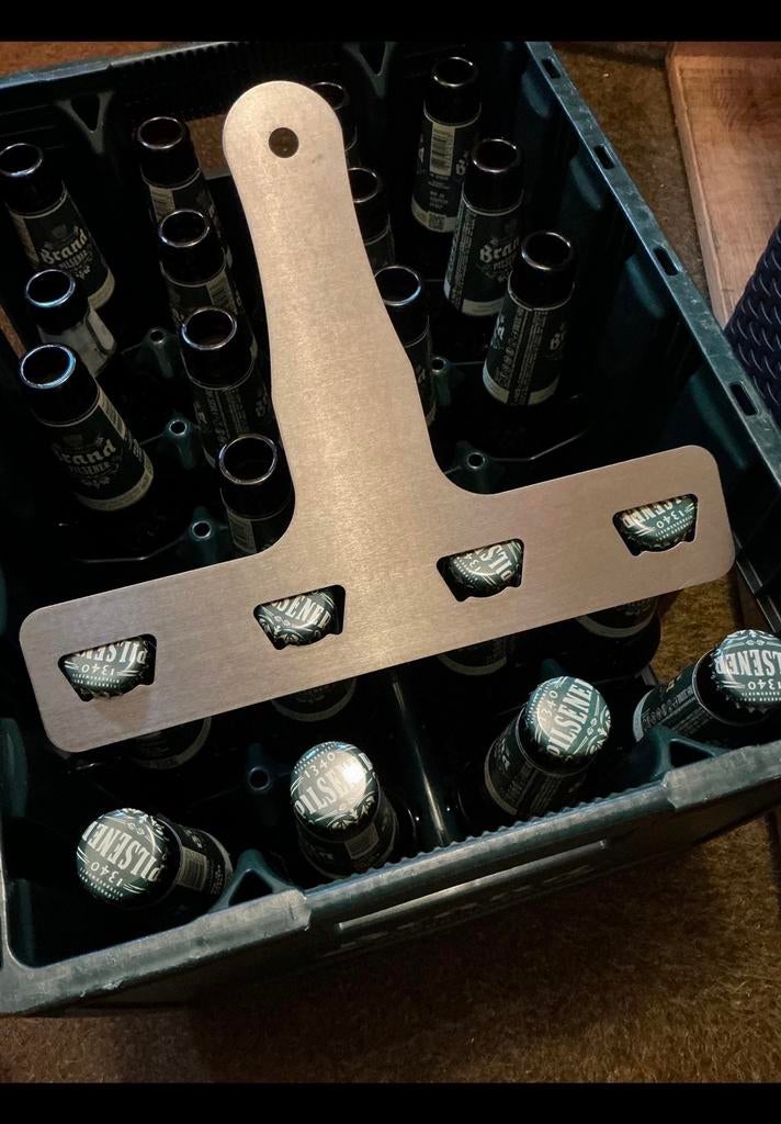 RVS. Vier dubbele bier flessen opener. Van roest vrij staal., Ophalen of Verzenden, Zo goed als nieuw