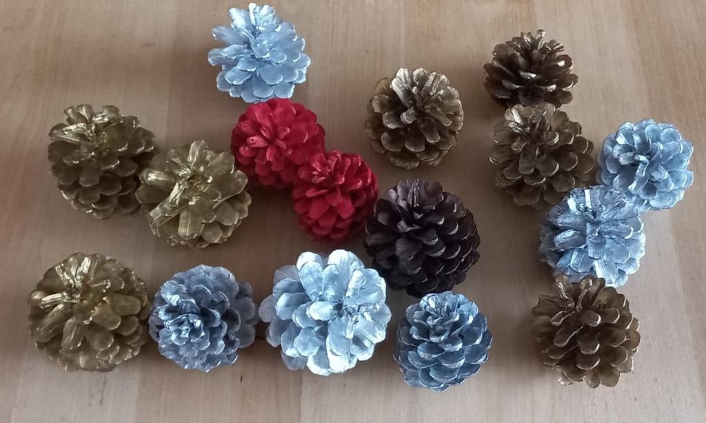 Partij kerst dennenappels (16st.), Diversen, Kerst, Ophalen of Verzenden, Zo goed als nieuw