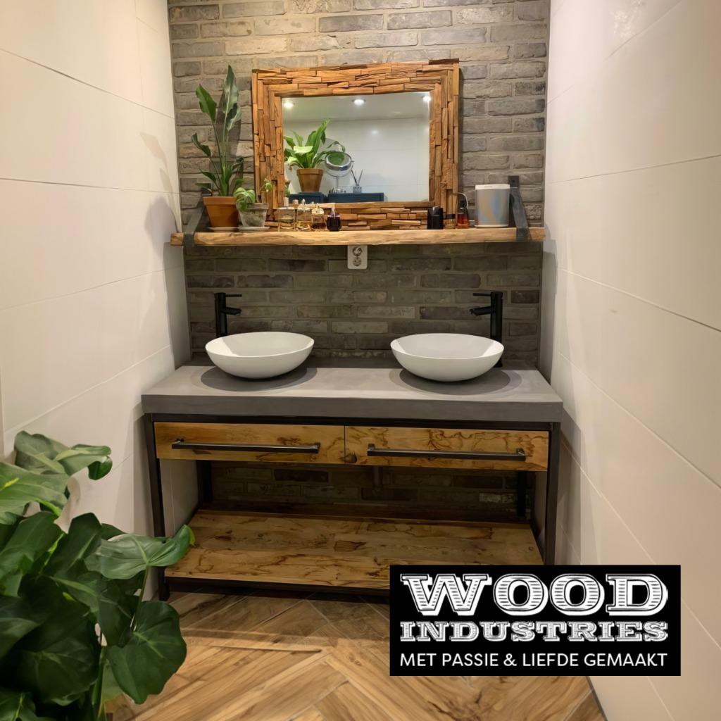 Stoere Betonnen Badkamermeubel - Op Maat Woodindustries, Ophalen, Nieuw, 50 tot 100 cm, Minder dan 100 cm