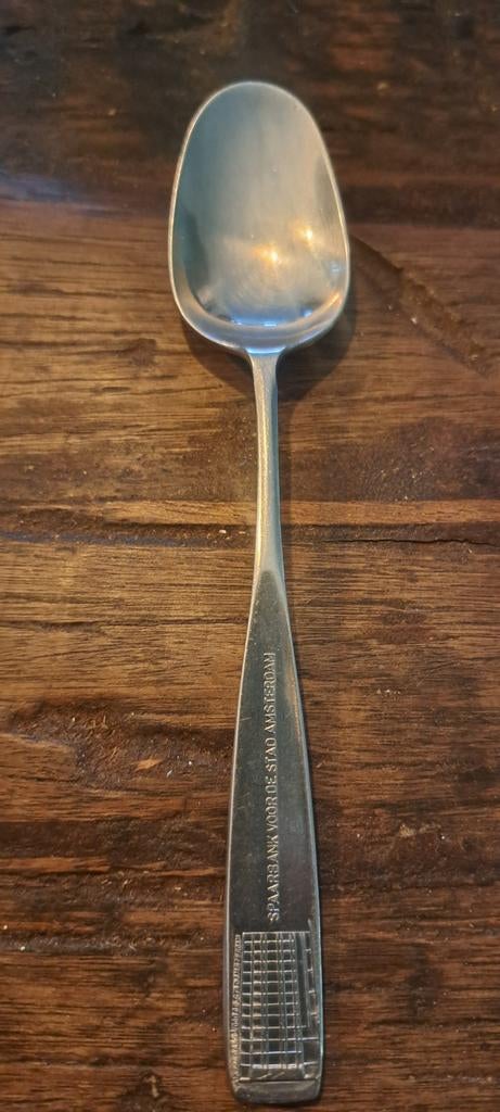 sola elite theelepel spaarbank voor de stad Amsterdam 1966, Verzamelen, Ophalen of Verzenden