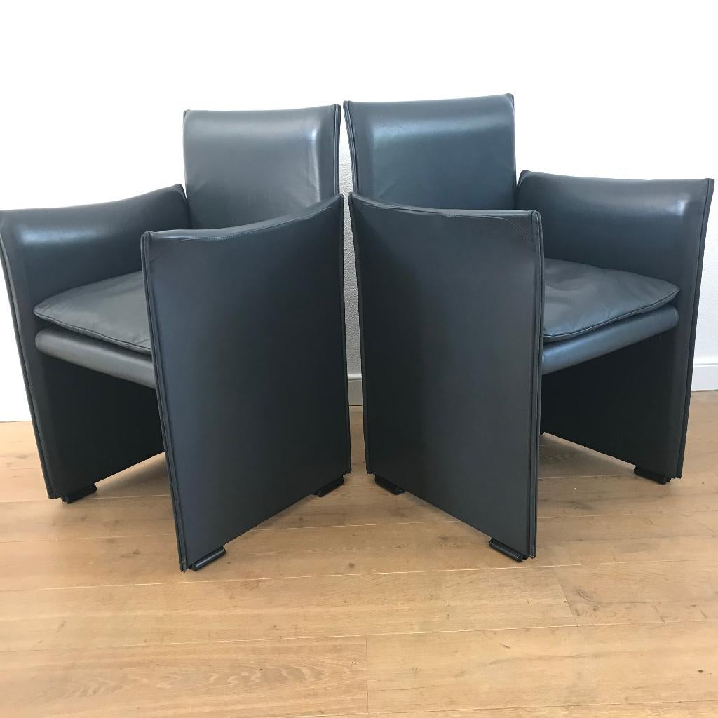 Set 2 Cassina 401 break Mario Bellini stoel stoelen vintage, Ophalen, Leer, Nvt, Eén