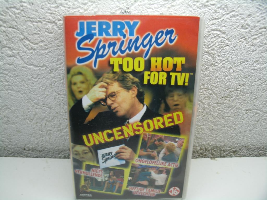 vhs 58a2 jerry springer too hot for tv, Cd's en Dvd's, Alle leeftijden, Ophalen of Verzenden, Gebruikt, Komedie