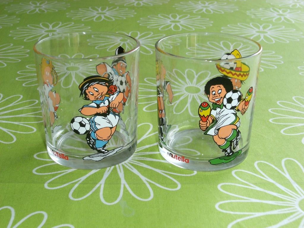 Nutella glazen voetballertjes 1994 - 1998 Ferrero, Ophalen of Verzenden, Zo goed als nieuw