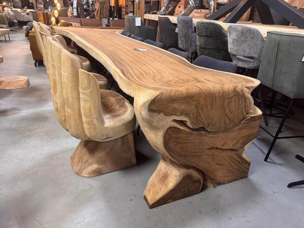 Boomstam eettafels salontafels uniek suarhout van mokana, Ophalen, Hogelandingel 49, Info@mokana.nl, Nieuw