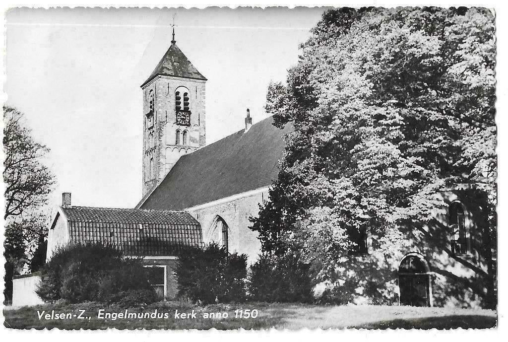 AK Velsen-Zuid - Engelmundus kerk anno 1150, Verzenden, 1960 tot 1980, Gelopen, Noord-Holland