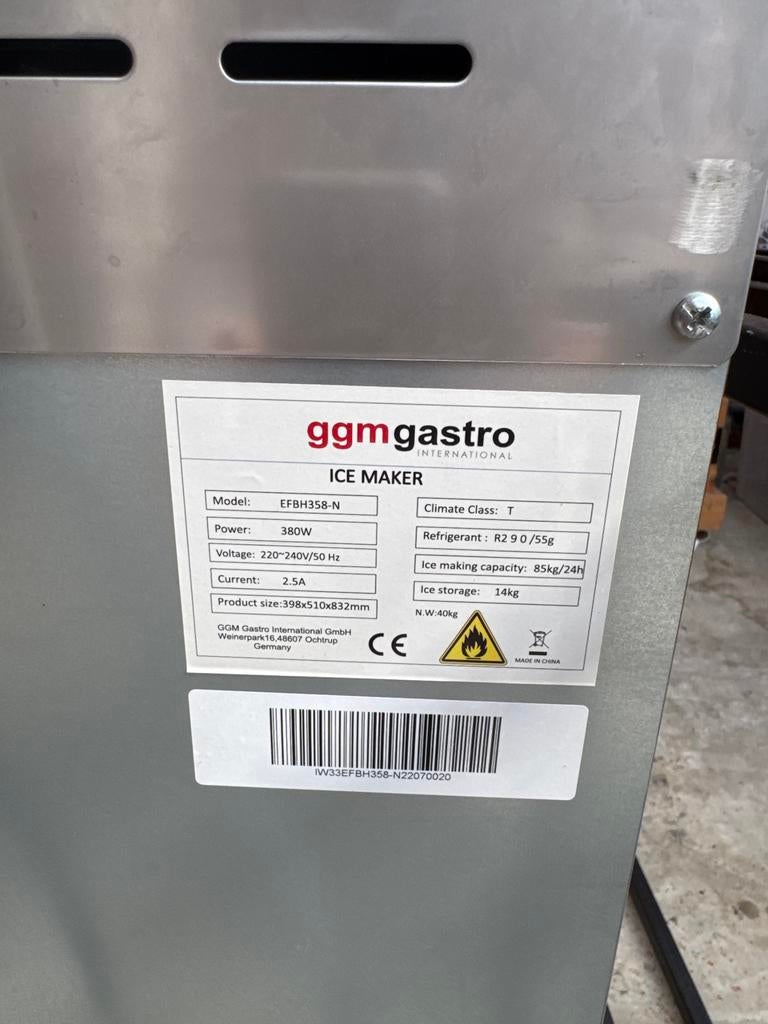 GGM Gastro Ijsmachine EF8H358-N, Ophalen, Gebruikt, Koelen en Vriezen