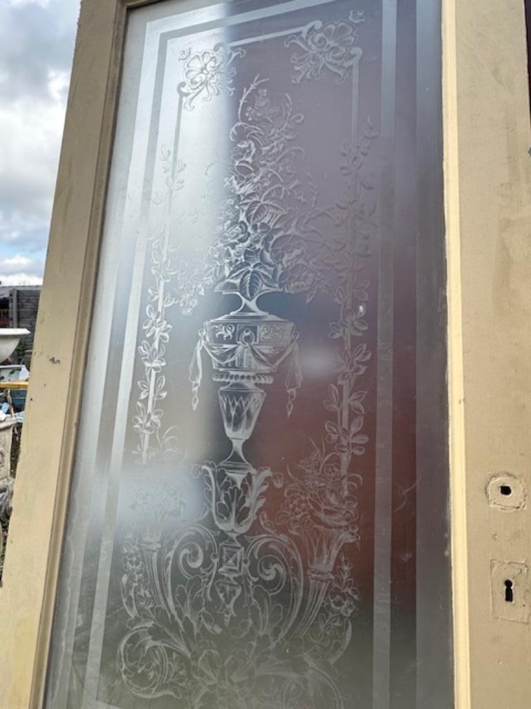 antieke deuren met geëtst glas binnendeuren oude, Gebruikt, Binnendeur, Glas, Schuifdeur