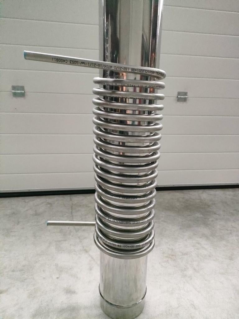 Warmtewisselaar spiraal rvs316 kachelpijp verwarming, Hoog rendement (Hr), Minder dan 60 cm, Ophalen of Verzenden, 80 cm of meer