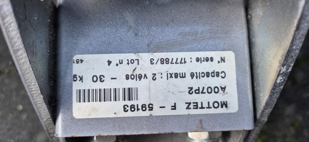 Fietsenrek voor op trekhaak voor 2 fietsen, Auto diversen, Fietsendragers, Ophalen, Gebruikt, Trekhaakdrager