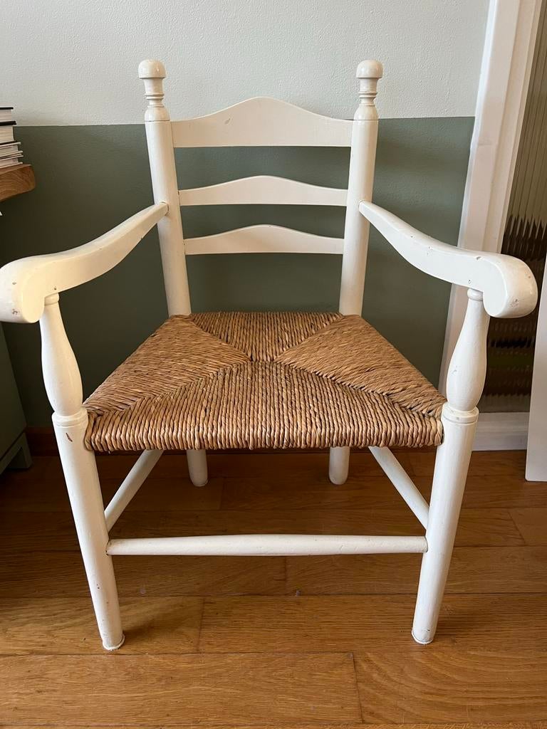 Kinderstoeltje biezen zitting brocante stijl, Ophalen