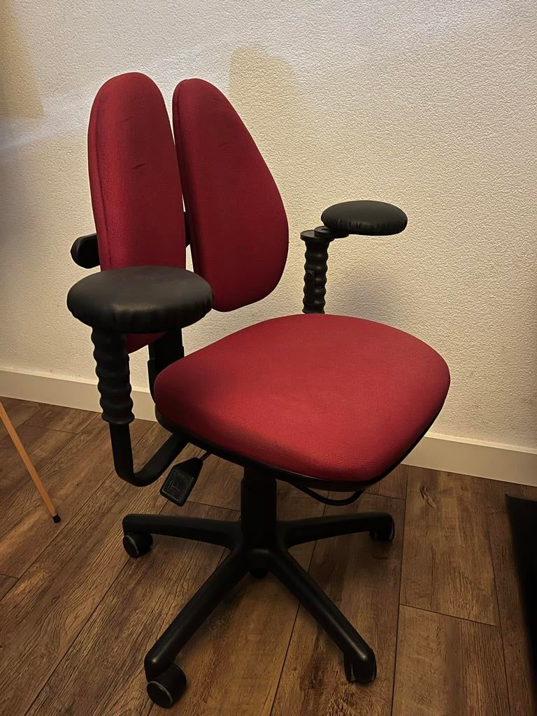 Grahl Duo-Back Bureaustoel - Ergonomisch met Tempur zitting, Ophalen, Gebruikt, Bureaustoel, Rood