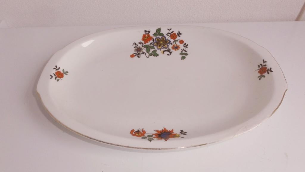 Schaal, serveerschaal Bohemia Czechoslovakia, antiek, Antiek en Kunst, Ophalen of Verzenden