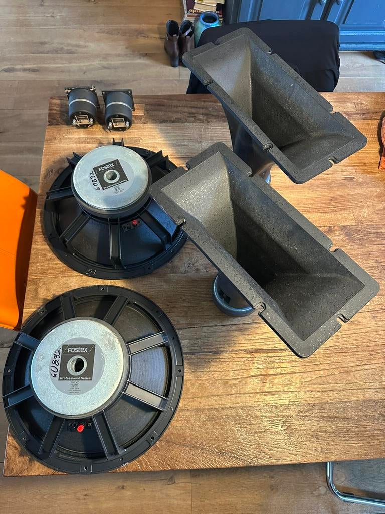 Fostex 2xFT66H, 2xFD-40 met hoorn, 2x 15W300, Overige typen, Zo goed als nieuw, 120 watt of meer, Ophalen