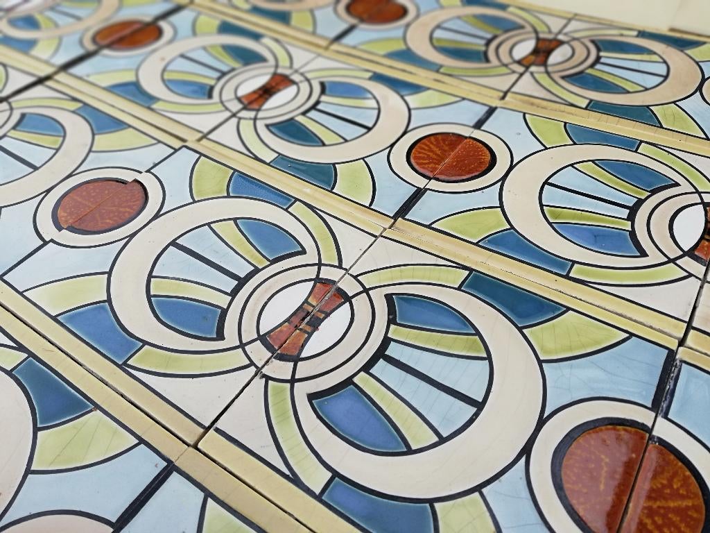 13+1 unieke art deco randtegels Maison Helman Bruxelles, Ophalen