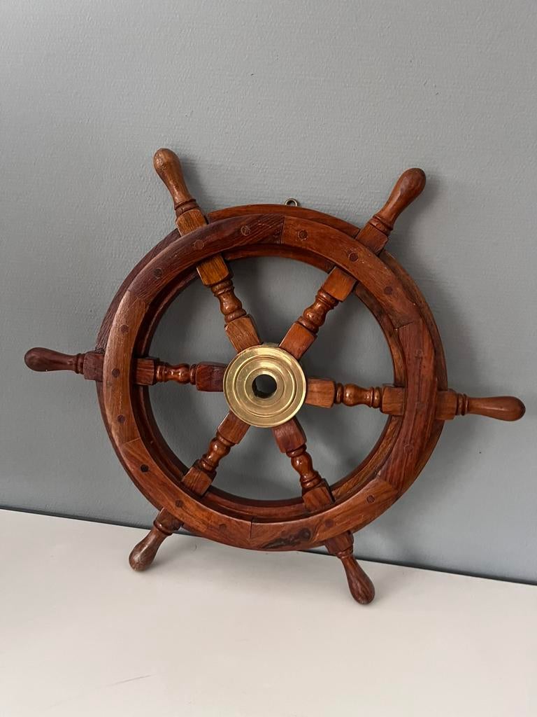 Houten decoratie stuurrad, Ophalen of Verzenden, Gebruikt