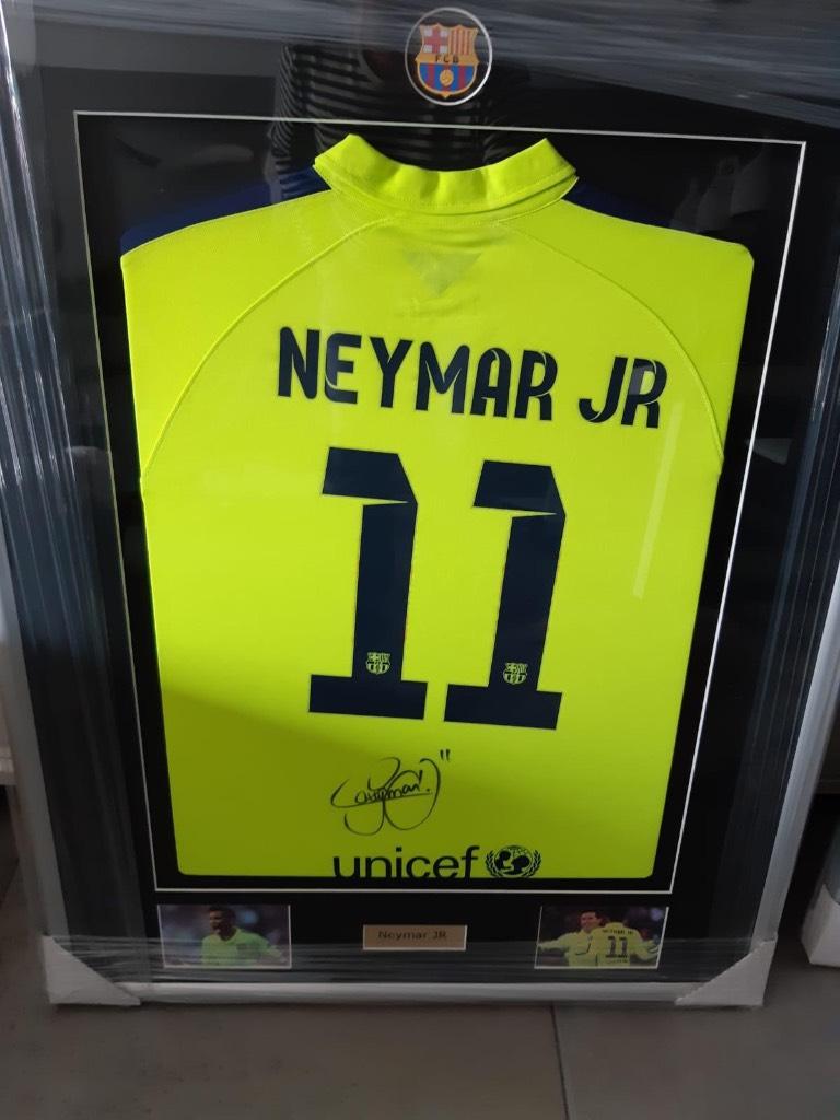 Gesigneerd Neymar Jr. FC Barcelona shirt -Ingelijst- PSA/DNA, Ophalen, Zo goed als nieuw, Buitenlandse clubs, Shirt
