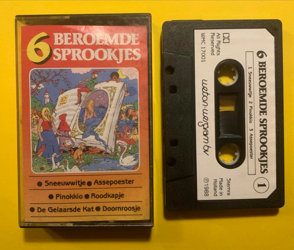 6 Beroemde Sprookjes - Cassettebandje 1988, Gebruikt, Kinderen en Jeugd, 1 bandje, Ophalen of Verzenden