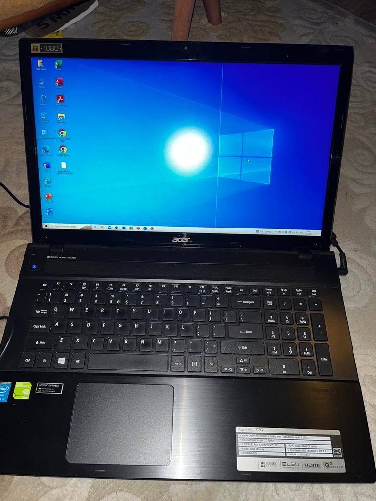 Acer  Aspire V3- 772G, Computers en Software, Windows Laptops, HDD, 2 tot 3 Ghz, Ophalen of Verzenden, Zo goed als nieuw