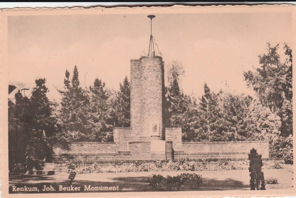 renkum- joh. beuker monument, Verzamelen, Ophalen of Verzenden, 1940 tot 1960, Friesland