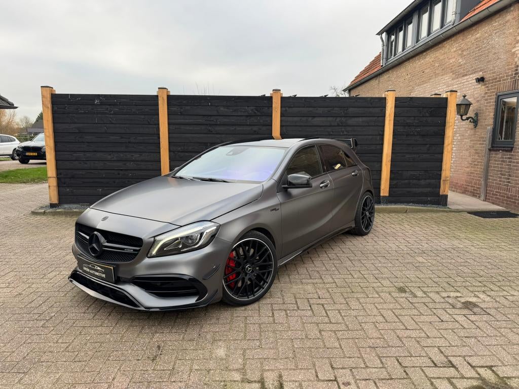 Mercedes A-klasse A45 AMG 4MATIC|Facelift|Aero|Pano|Leder|, Auto's, Automaat, 4 cilinders, Wit, USB