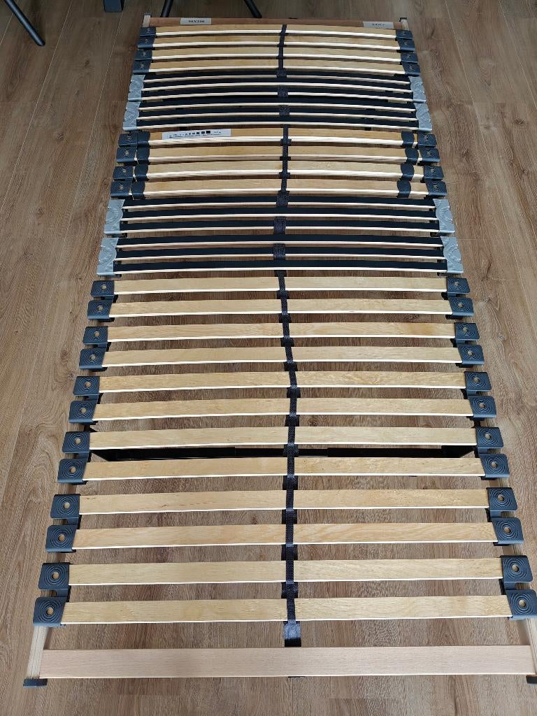 2x Lattenbodem 90x200cm incl zelfdragende poten, Ophalen, 90 cm, Eenpersoons, Zo goed als nieuw